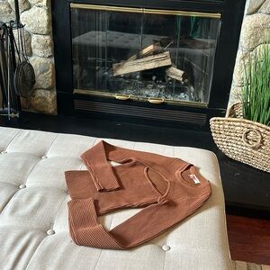 NEW Meshki Nala Knitted Shrug Crop Top in Tan Size XS